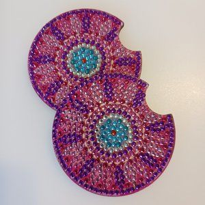 Car cup coaster pink mink